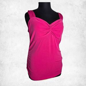 Torrid Fuchsia Ruched Tank Top 2X – Plus Size Pink Sleeveless Sweetheart Blouse